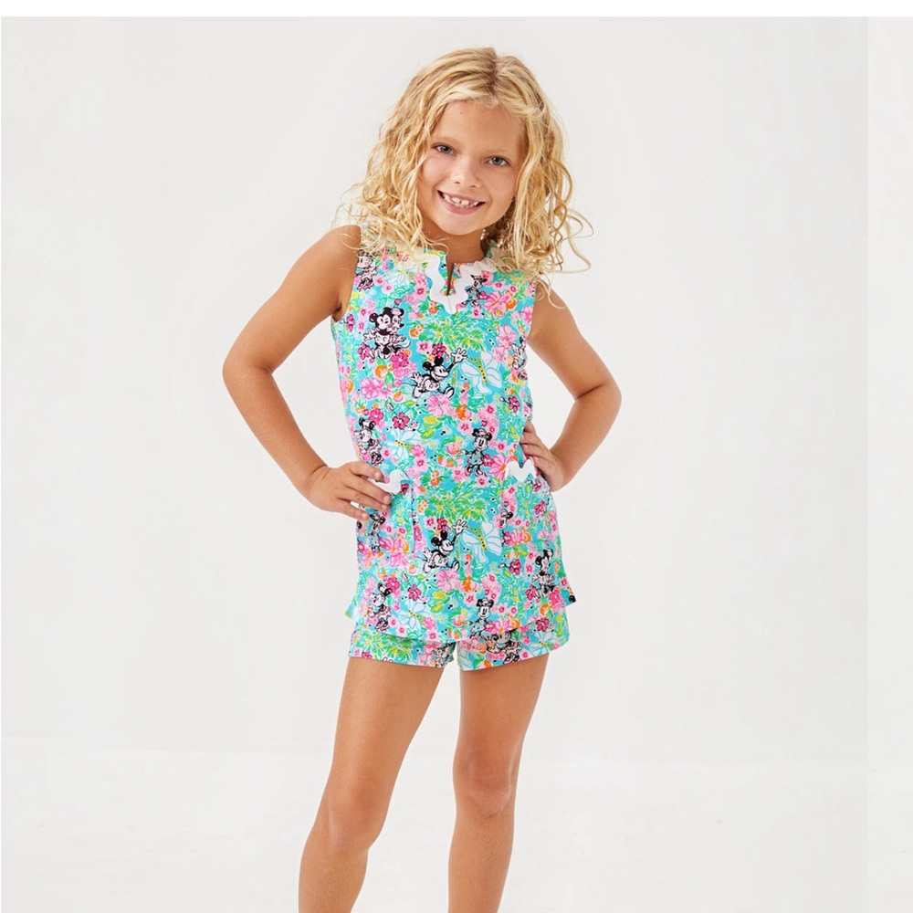 NWT Lilly Pulitzer Lilly Hearts Disney Girls Mini Romey Shift Set size 10